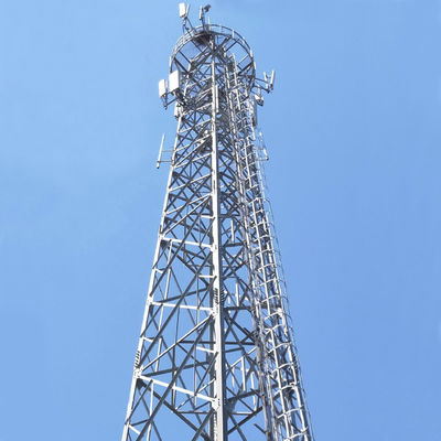 Communication Free Standing Lattice Tower 4 Legged 100m Galvanized Steel