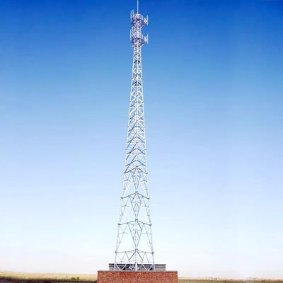 4-Legged Self Supporting Mobile Steel Tower 30m to 70m Hot Dip Galvanized Pole